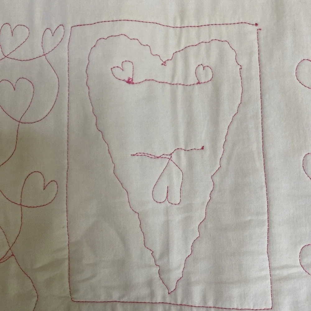 February Valentine's Heart Quilted Wall Hanging Live Love Laugh Welcome 24
